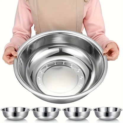 Stainless Steel Mixing Bowl Large 15.75 Inch with Footed Base – Rust-Resistant Salad Bowl, Vegetable & Fruit Washing Basin, Soaking Tub & Dish Pan for Home Kitchen, Durable & Easy to Clean