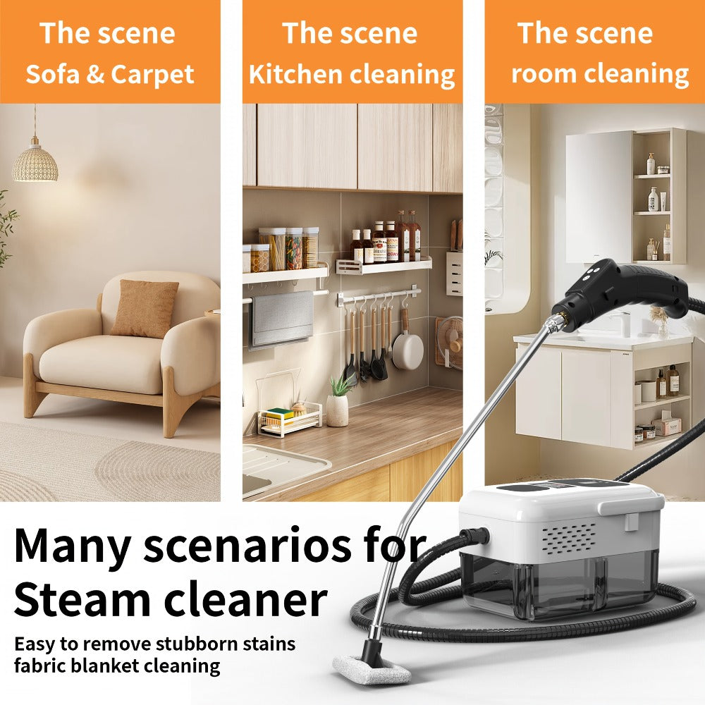Portable Steam Cleaner High-Temperature High-Pressure Handheld Steamer for Home, Carpet, Tile & Grout Cleaning – 9-Speed Adjustable, 3 Models: Basic, Upgraded & Smart