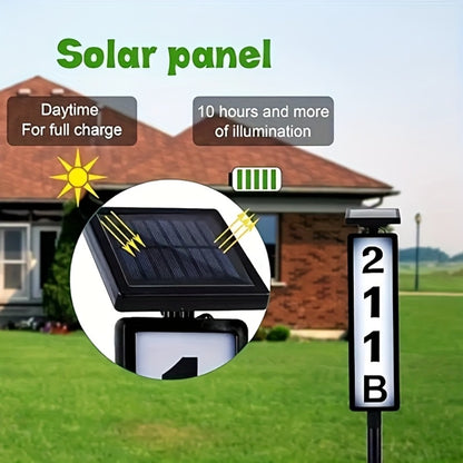 Solar House Number Light LED – DIY Address Sign with 38 LEDs, Switchable Warm & Cool White, IP44 Weatherproof, 270° Solar Panel, Auto On/Off for Home, Yard, Farm & Garden