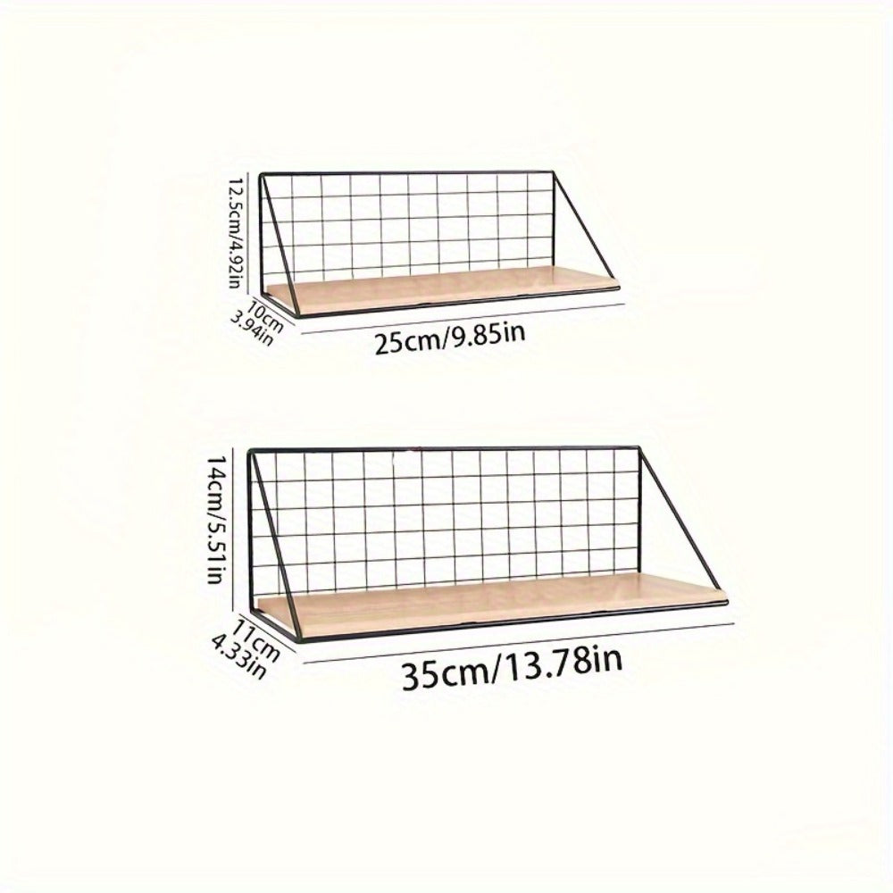 Metal Floating Wall Shelf – No Drill Wall Mounted Storage Rack for Bathroom, Living Room & Bedroom, Minimalist Iron Wall Organizer Shelf Decor