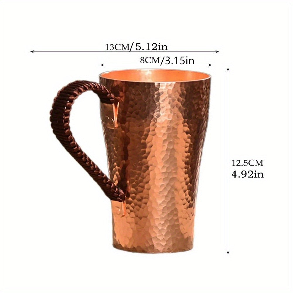 Hammered Copper Coffee Mug 13.53 Oz – Handmade Rustic Artisan Copper Cup for Coffee, Tea, Water & Milk – Hot & Cold Beverages – Unique Gift for Home, Wedding, Housewarming & Birthday