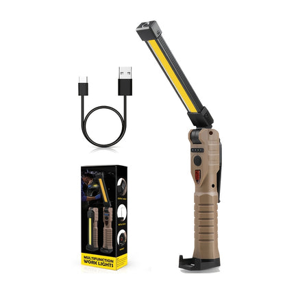 COB LED Work Light Magnetic Base Rechargeable USB 20000 Lumens 7 Modes 180° Rotation Portable Hanging Flashlight with Built-in Battery Power Bank Function for Workshop Garage Car Repair 1/2/4 Pack
