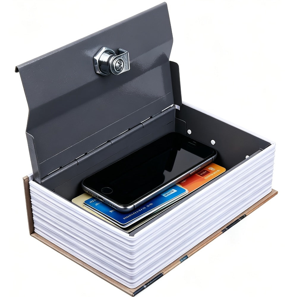 Hidden Book Safe Storage Box with Key Lock – Diversion Book Piggy Bank for Money Jewelry Secret Valuables Home Decor