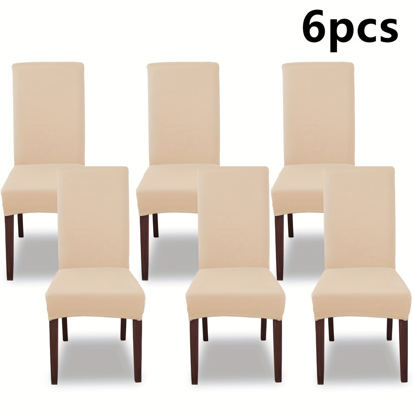 Silky Fiber Elastic Dining Chair Covers Set | Stretch Milk Fiber Slipcover, All-in-One Furniture Protector for Kitchen Wedding Office Hotel Living Room, 4pcs or 6pcs, 8 Colors