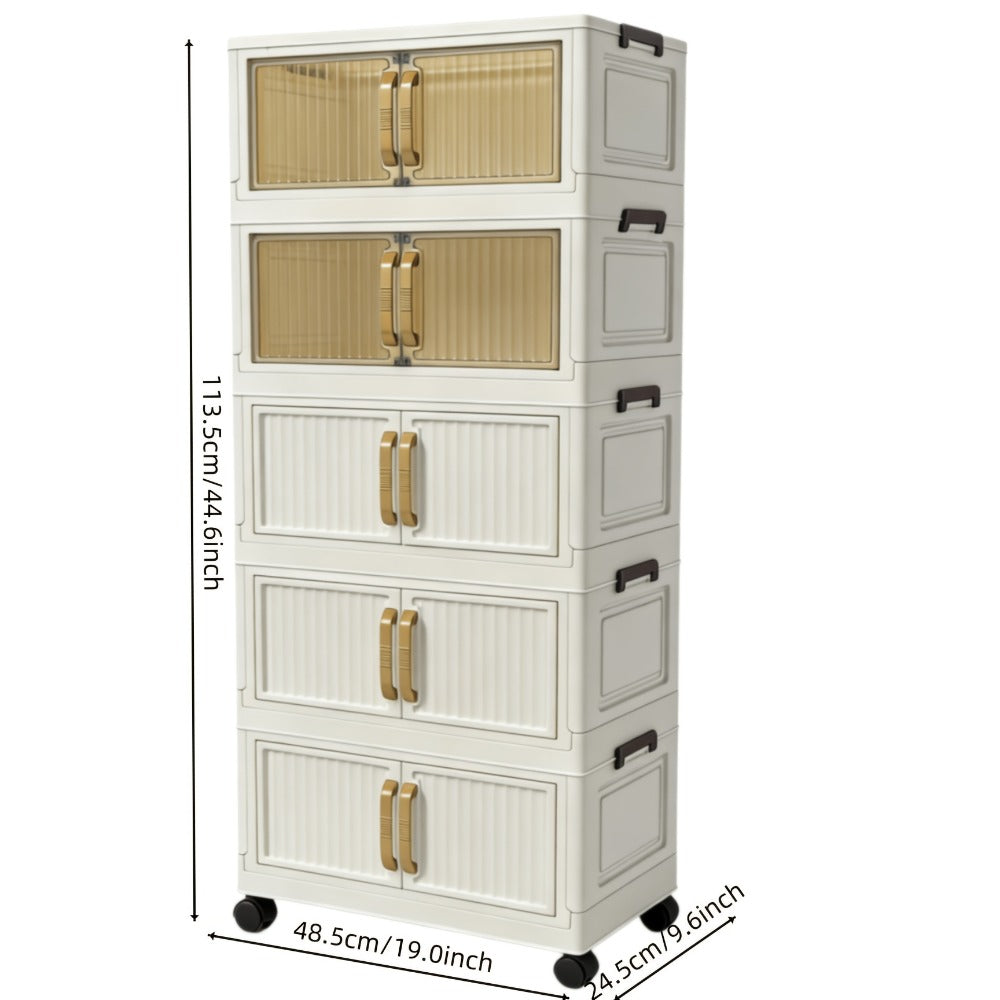 Shoe Cabinet Entryway Organizer – Multi-Functional Foldable Storage Cabinet 3/5 Tier Large Capacity | Space-Saving Closet Organizer for Entrance, Corridor, Bedroom & Living Room | Sturdy & Easy Setup