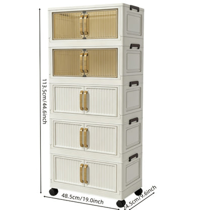Shoe Cabinet Entryway Organizer – Multi-Functional Foldable Storage Cabinet 3/5 Tier Large Capacity | Space-Saving Closet Organizer for Entrance, Corridor, Bedroom & Living Room | Sturdy & Easy Setup