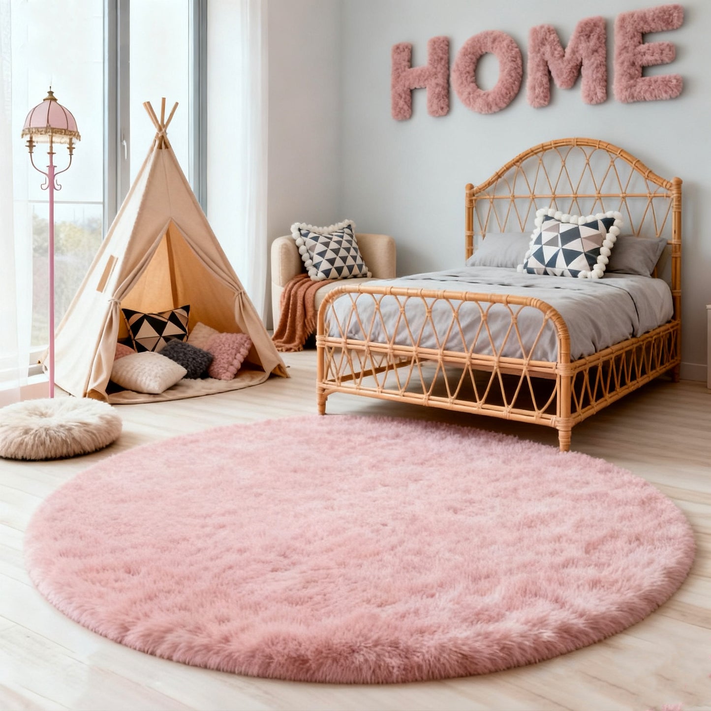 Round Area Rug Soft Shaggy Plush Circle Rug Non-Slip Indoor Floor Mat for Living Room Bedroom Dorm Tie Dye Rainbow Multi-Color Multi-Size