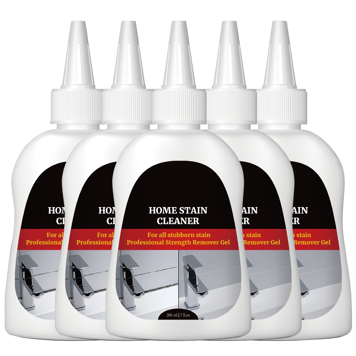 Black Stain Cleaner Gel 7 fl oz (200ml), Heavy Duty Cleaning Gel for Washing Machine, Refrigerator, Grout, Sink, Shower, Bathtub, Oven & Dishwasher – Powerful Formula, Safe for Delicate Surfaces, No Harsh Fumes
