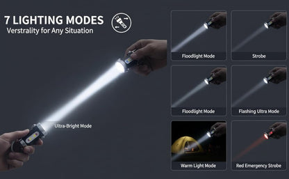 Mini Keychain Flashlight 4 Pack USB Rechargeable, 1200 Lumens 7 Modes Compact EDC Pocket Flashlight with Phone Charging Function, Clip-On Portable Torch for Hiking Camping Emergency Outdoor Survival