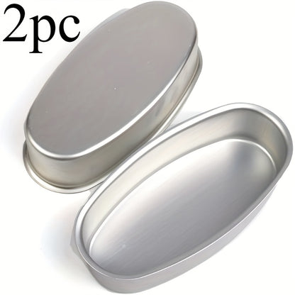 Nonstick Oval Cheese Bread Pan Set of 2, Aluminum Baking Pan for Bread, Cake and Meat, Oven Safe Loaf Mold for Home and Bakery, Cheesecake Baking Mold