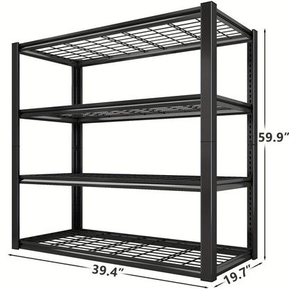 Heavy Duty 5 Tier Metal Shelving Unit Adjustable Up to 3000LBS for Garage Workshop Commercial Storage Rack No Bolt Easy Assembly Black