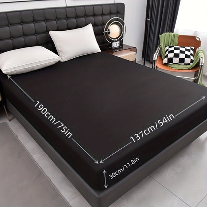 Waterproof Fitted Sheet Soft Breathable Mattress Cover Solid Color Deep Pocket Bed Sheet for Bedroom Guest Room Dorm Twin Full Queen King