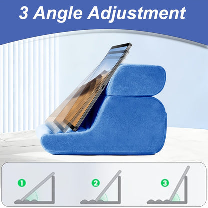 Tablet Pillow Stand Lap Bed Holder – Hands-Free Viewing, Foldable, Washable Cover, Fits iPad iPhone E-Reader