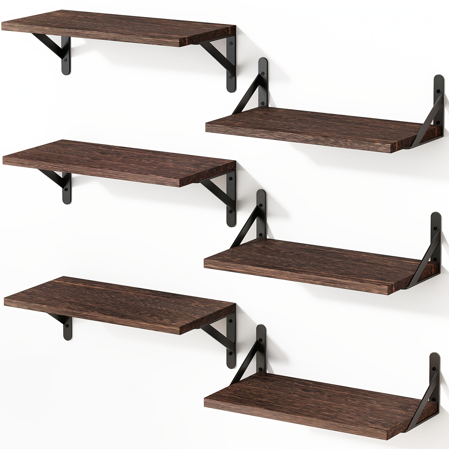 Floating Shelves for Wall – 3 or 6pcs Heavy Duty Farmhouse Wall Shelves for Bedroom, Bathroom, Living Room & Kitchen Decor – Long Ledge Shelf for Storage & Display (Multiple Colors & Sizes)