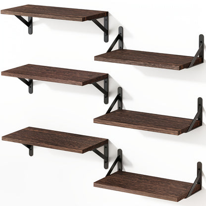 Floating Shelves for Wall – 3 or 6pcs Heavy Duty Farmhouse Wall Shelves for Bedroom, Bathroom, Living Room & Kitchen Decor – Long Ledge Shelf for Storage & Display (Multiple Colors & Sizes)