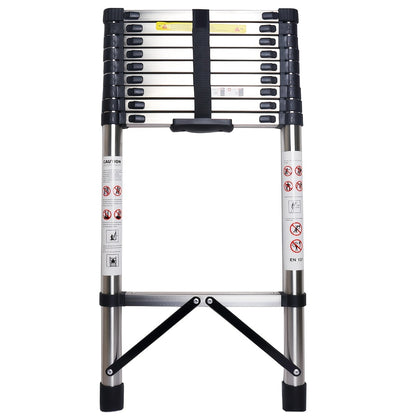 Telescoping Extension Ladder Aluminum Heavy Duty 330 LBS – 6.5 / 8.5 / 10.5 / 12.5 FT Folding Telescopic Ladder, Easy Store, Multi-Purpose for Roof Repair, Painting, Gutter Cleaning & Outdoor Work