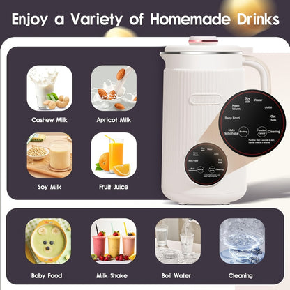 Nut Milk Maker Machine 27oz - Automatic Plant-Based Milk Blender One-Touch for Homemade Almond Oat Soy Coconut Milk - Self-Cleaning High Capacity Countertop Blender Vegan Dairy-Free Milk Maker