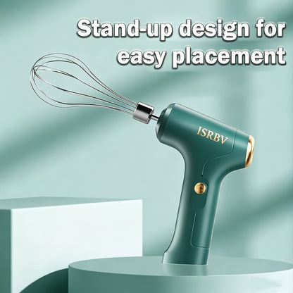 Cordless Electric Hand Mixer Mini USB Rechargeable Whisk Beater 1500RPM for Whipping Cream Cake Batter Ice Cream Egg Beating Home Kitchen Baking
