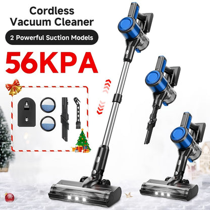 Cordless Stick Vacuum Cleaner 56-68Kpa – Lightweight 8-in-1 Handheld Vacuum with Rechargeable Battery, 45 Min Runtime for Hard Floors, Carpets & Pet Hair
