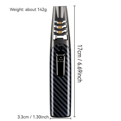 Kitchen Torch Lighter Carbon Fiber Windproof, Adjustable High-Temperature Flame with Safety Lock, Refillable Butane Culinary Torch for Baking, Creme Brulee, Caramel, Welding & Outdoor Use – Black & Gray (Butane Not Included)