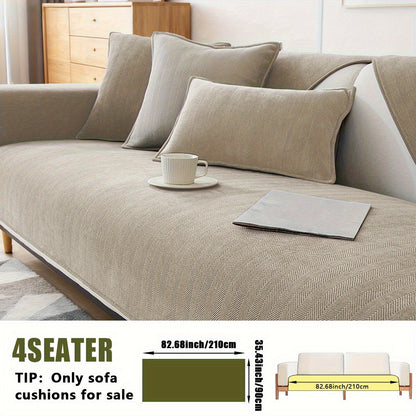 Chenille Ribbed Sofa Cover - Pet Friendly Non-Slip Machine Washable Soft Stretch Slipcover for 1-4 Seater Sectional Sofa Living Room Bedroom Office, 9 Colors