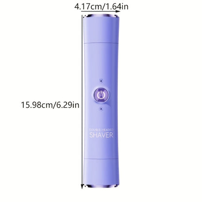 Electric Epilator for Women Double Head USB Rechargeable Painless Hair Removal Shaver Bikini Trimmer Body Private Area Grooming Device