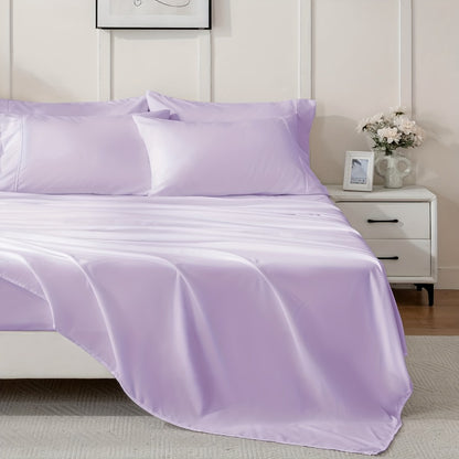 Bamboo Cooling Bed Sheets 6-Piece Set Deep Pocket Fits Twin Full Queen King Ultra-Soft Breathable Bedding for Hot Sleepers Machine Washable Double-Stitched