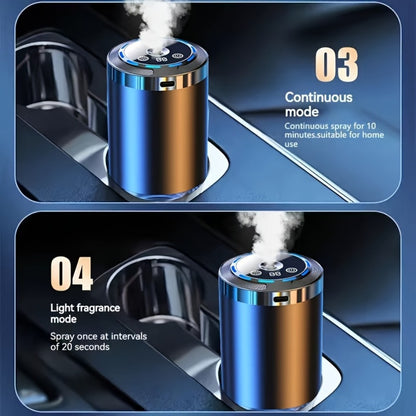 Car Aroma Diffuser Set with 3 Essential Oil Bottles – Odor Eliminator for Auto Interior, Perfect Gift for Women & Office Workers