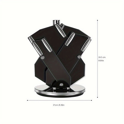 Kitchen Knife Set 7-Piece Damascus Pattern Stainless Steel with Universal Knife Block Holder – Chef Knife, Fruit Knife & Safety Knives Included, Non-Slip Handle