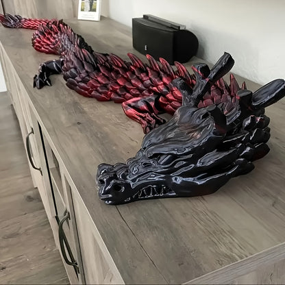 3D Printed Dragon 35.4 Inch with Flexible Joints – Articulated Poseable Dragon Figurine for Car Dashboard, Home Decor & Desk Display, Perfect for Christmas, Halloween & Birthday Gifts