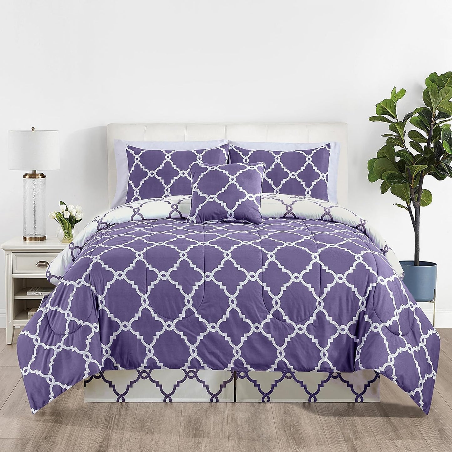 5-Piece Comforter Set – Down Alternative Reversible Quilted Bedding with Bed Skirt & Pillow Shams, Twin Queen King, All Seasons – 13 Colors