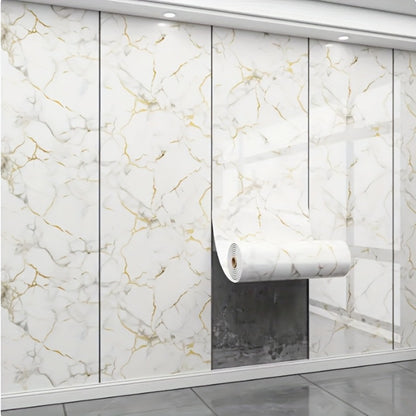 3D Marble Peel and Stick Wall Tile Stickers Self Adhesive Removable Wallpaper Roll for Kitchen Backsplash Bathroom Living Room Bedroom Wall Decor Glitter Glam Glossy Finish