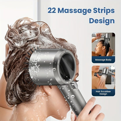 Filtered Handheld Shower Head High Pressure 4 Spray Modes ON/OFF Switch with Hose 5 Filter Elements Pet Shower
