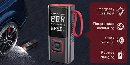 Portable Tire Inflator Air Compressor - 160 PSI 20000mAh Cordless Tire Pump 4X Faster with LED Light for Car, Bicycle, Motorcycle & Ball