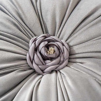 Velvet Flower Shaped Throw Pillow with Pillow Core Elegant Round Cushion Soft Luxury Floral Pillow for Sofa Bed Living Room Bedroom Decor Christmas Gift Hand Wash