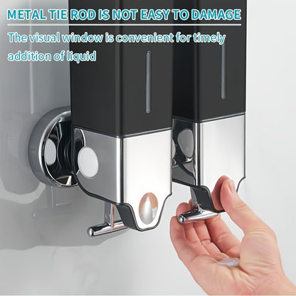 Wall Mounted Soap Dispenser Set 3-Pack No Drill 16.91oz Shampoo Shower Gel Conditioner Dispenser for Bathroom Kitchen