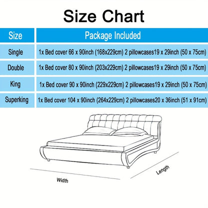 Bedspread Set 3 Piece Striped Rhombus Pattern Soft Breathable Bed Cover with 2 Pillowcases Lightweight Comforter Alternative Bedding Set for Bedroom Dorm Room