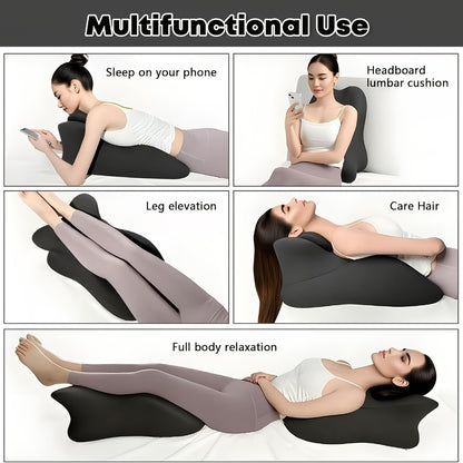 Wedge Pillow for Stomach Sleepers - Ergonomic Memory Foam Support for Cervical, Lumbar & Leg Elevation, Breathable Washable Cover, Multi-Use for Sleep, Reading & Office, 3 Colors