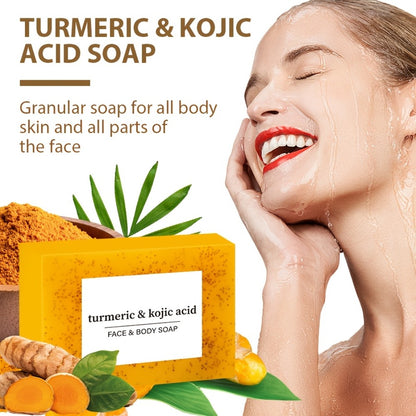 Turmeric Soap Handmade Bar – Lemon, Quercetin & Vitamin E Natural Soap with Olive Oil, Deep Cleansing & Moisturizing, Brightening Body & Face Wash Soap, Turmeric Shampoo Bar for All Skin Types