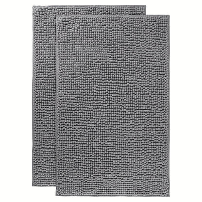 Chenille Bath Rug Extra Thick Soft Absorbent Non-Slip Bathroom Mat Machine Washable, Multiple Sizes & Colors
