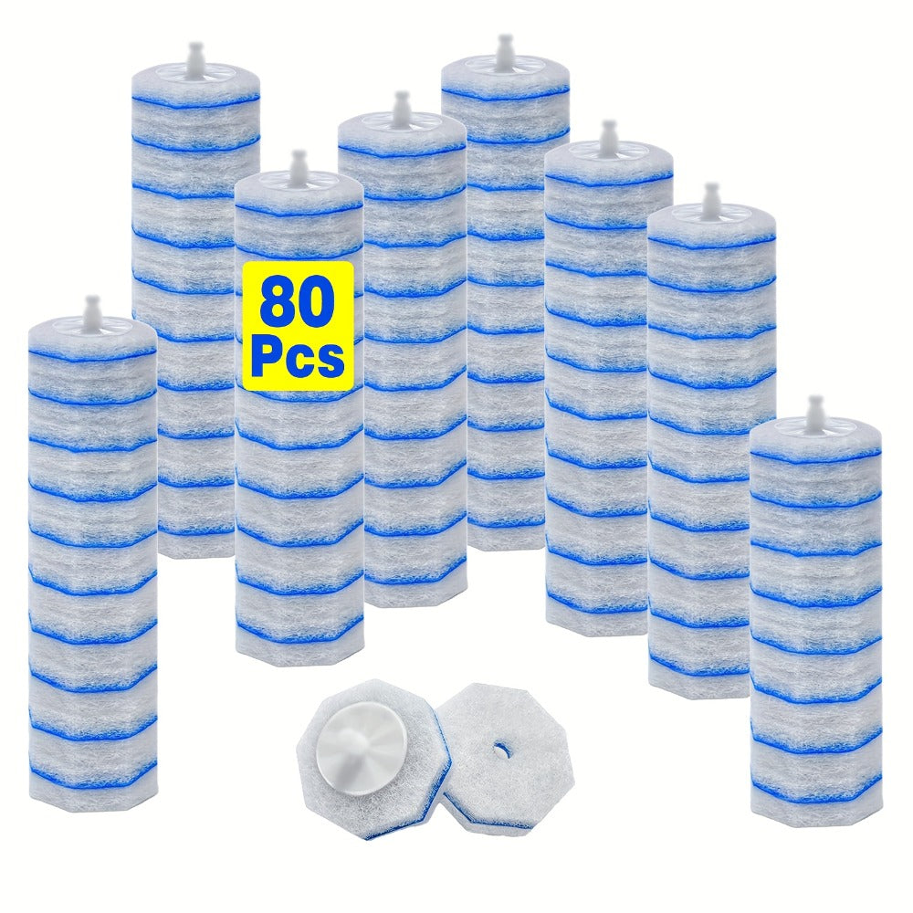 Toilet Wand Refills Compatible with Clorox ToiletWand, Disposable Microfiber Toilet Bowl Cleaner Refills, No-Touch Replacement Scrubbing Heads for Toilet Cleaning – 40 & 80 Count (Handle Not Included)