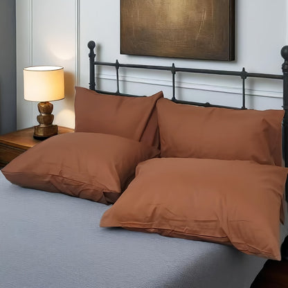 Microfiber Pillowcases Set of 4 – Soft Brushed 90GSM Wrinkle-Resistant Envelope Closure Pillow Covers, Queen & King Size, Multiple Colors, Breathable Polyester Pillow Cases for Bedroom Hotel