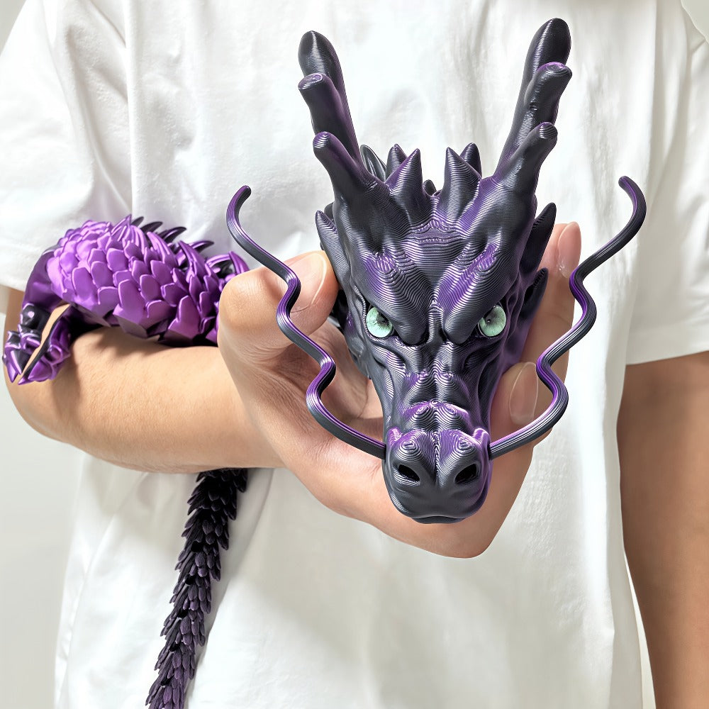 3D Printed Dragon 35.4 Inch with Flexible Joints – Articulated Poseable Dragon Figurine for Car Dashboard, Home Decor & Desk Display, Perfect for Christmas, Halloween & Birthday Gifts