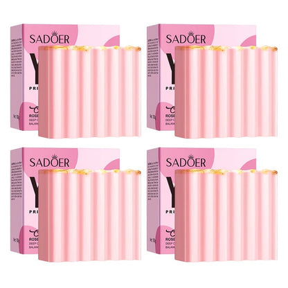Intimate Cleansing Soap Rose Essence Built-in Bubble Net Rich Foam pH Balance Moisturizing Private Parts Soap for Women Peach Strawberry 2pcs 4pcs