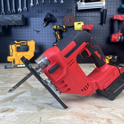 Cordless Jigsaw Tool with Brushless Motor - Variable Speed Bevel Angle 0-45° LED Light 3-Position Rail for Straight Lines Curves Circles Wood Cutting Power Saw (Battery Not Included)