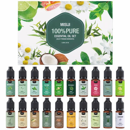 Essential Oils Set for Diffuser – Rosemary Aromatherapy Scented Oils for Home Air Freshening, Humidifier, Candle Making & Laundry, Perfect Valentine's Day Gift for Women (6/10/20 x 0.34oz)