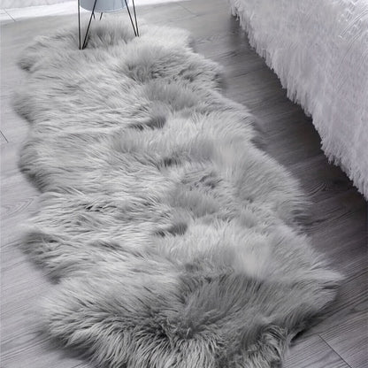 Soft Fluffy Wavy Area Rug Imitation Plush Carpet for Living Room Bedroom Modern Decorative Non-Slip Floor Mat Multi-Size Options