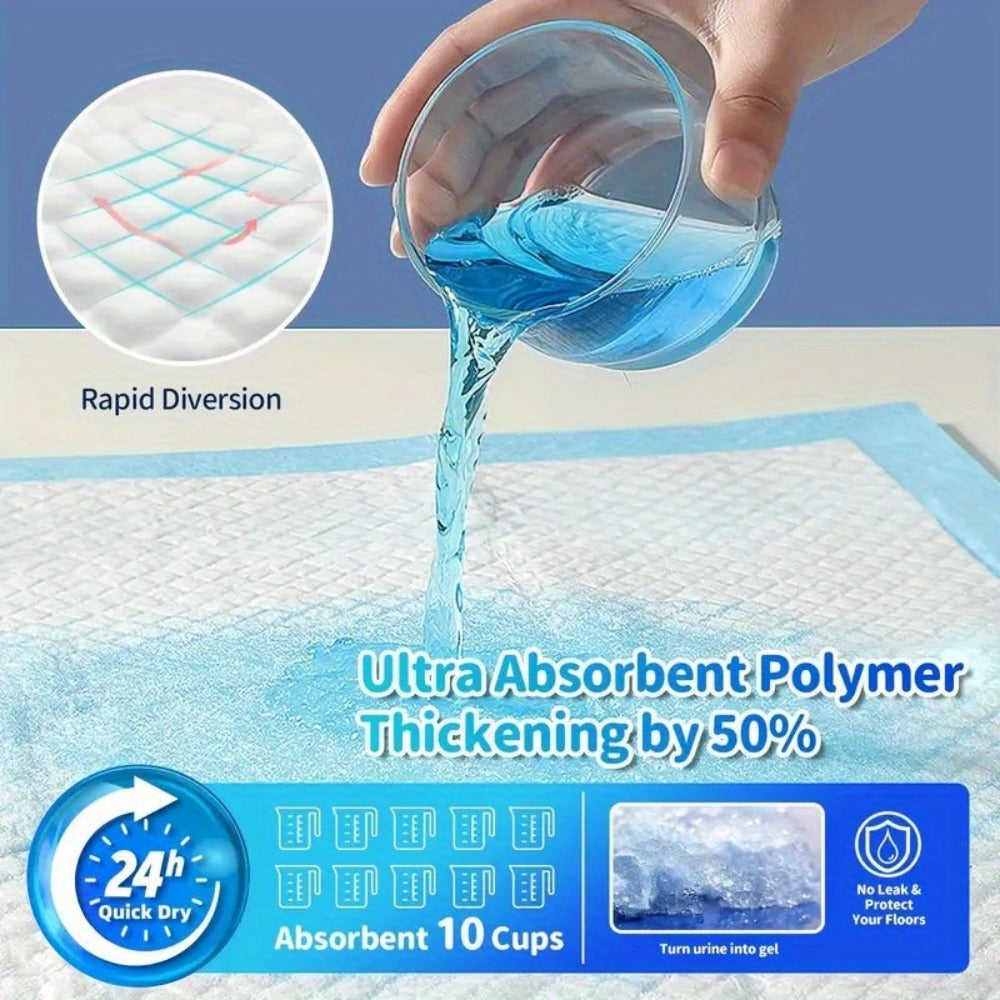 Puppy Pee Pads for Dogs - Super Absorbent Leak-Proof Disposable Dog Training Pads - Puppy Potty Pads for Puppies Cats Rabbits - 50/100/200 Count 23.6"x23.6"