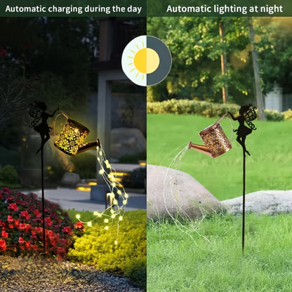 Solar Watering Can Fairy Light 36 LED Waterfall String Lights IP65 Waterproof Outdoor Garden Stake Lamp Patio Yard Decor Halloween Christmas