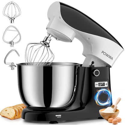 Stand Mixer 6.5 Qt Electric Kitchen Mixer 10-Speed Dough Mixer with Whisk Beater Dough Hook Dishwasher Safe Tilt-Head Food Mixer for Baking Bread Cake Cookie